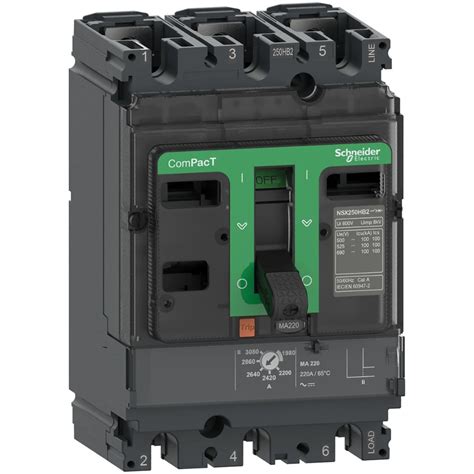 Schneider Electric ComPacT NSX250F MCCB 220 A, 3 Pole, 36 kA, Magnetic ...