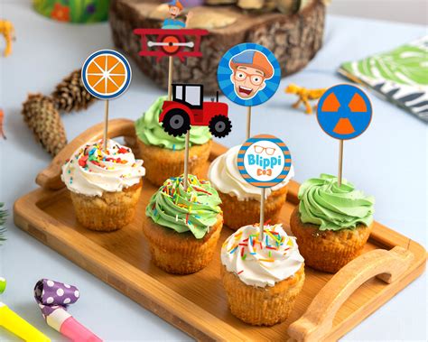 Blippi Theme Cup Cake Topper | Best Birthday Party Themes Online ...