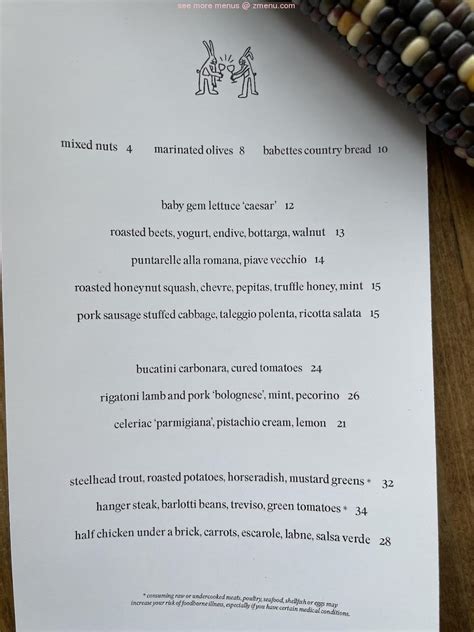 Online Menu of Marigold Lyons Restaurant, Lyons, Colorado, 80540 - Zmenu