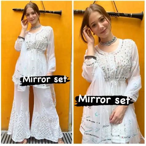 Naaz Short Gown Set – Store Chikankari