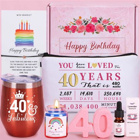 40th Birthday Gifts for Women Turning 40, Unique 40th Birthday Hampers ...
