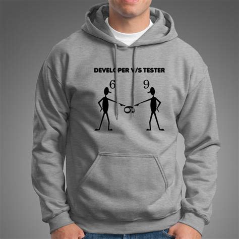 Developer Vs Tester Funny Arguments Programming Hoodies For Men - TEEZ.in