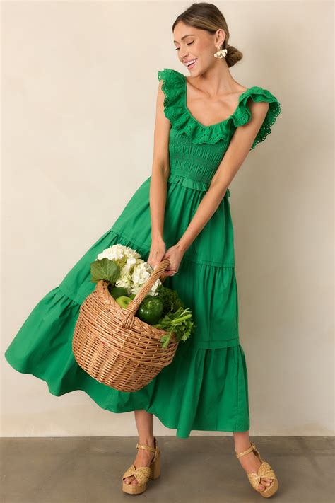 Cotton Green Maxi Dress - All Dresses | Red Dress