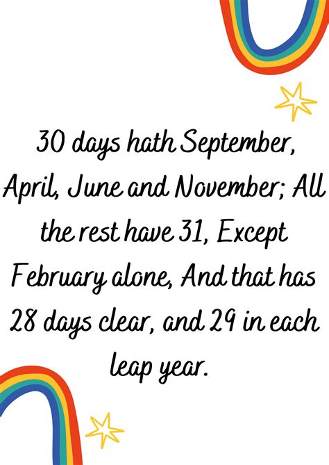 Mash u003e World Poetry Day u003e Months of the Year Rhyme