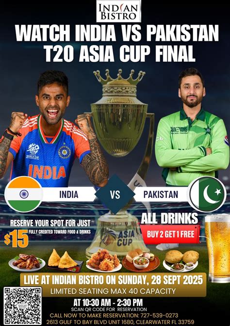 Cricket: India vs Pakistan Live on TV, 2613 Gulf to Bay Blvd ...