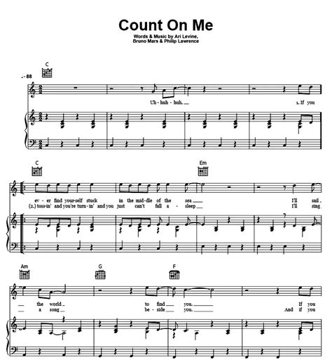 Count On Me by Bruno Mars Sheet Music - Meta-chords