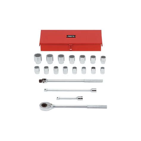 PROTO, 3/4 in Drive, 19 Piece, Socket Set - 783RZ2|J55200A - Grainger