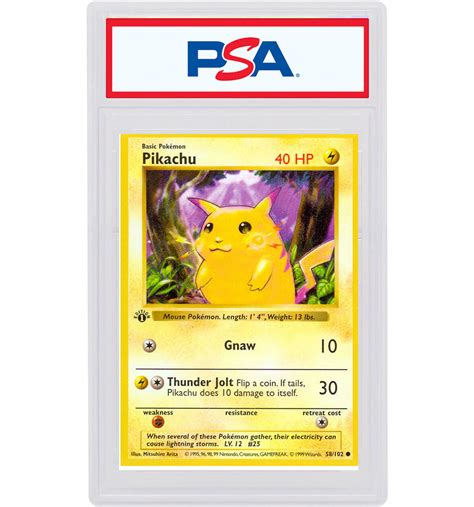 Pikachu Yellow Cheeks 1999 Pokemon TCG Base Set 1st Edition #58/102 ...