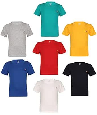 Buy dongli Boy's Cotton 7 Days 7 Half Sleeve Round Neck T-Shirt (12-13 ...