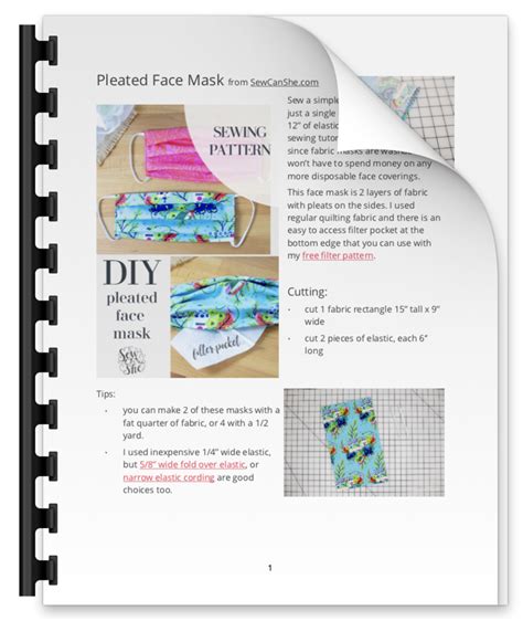 Image result for Pleated Face Mask Pattern Printable