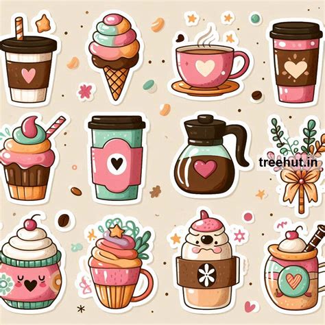 Cute Printable Coffee Stickers and 85 Craft Ideas for Coffee Stickers