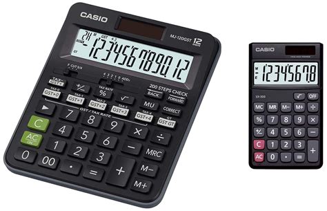 Casio MJ-120GST GST Calculator (Black) & Casio SX-300-W Portable ...
