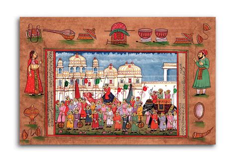 Tamatina Rajasthani Canvas Painting | Royal Wedding | Traditional Art ...