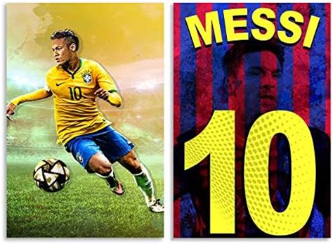 ZEBO TREND Combo Set of 2 Poster Lionel Messi Poster & Neymar Poster ...