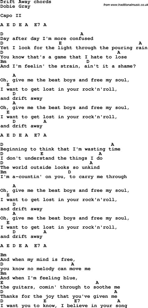 Drift Away Guitar Chords