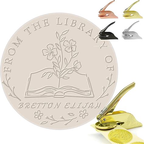 Amazon.com : Custom Book Embosser Personalized Embosser Stamp Made with ...