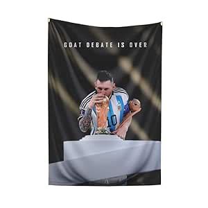LAMRON Hanging Fabric Messi: GOAT Debate is Over Flag, Basic 18 x 27 ...