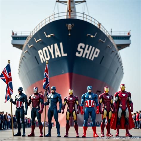 Avengers in Front of Royal Ship | Stable Diffusion Online