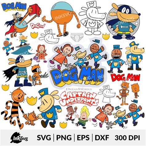 Paquete de archivos svg y png de Dog Man para sublimación de Cricut ...