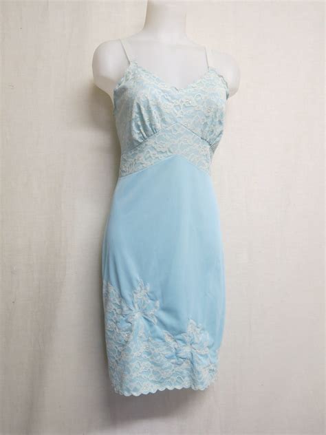 MOVIE STAR Slip 1950 Pin up Slip Sky Blue Chantilly Lace - Etsy