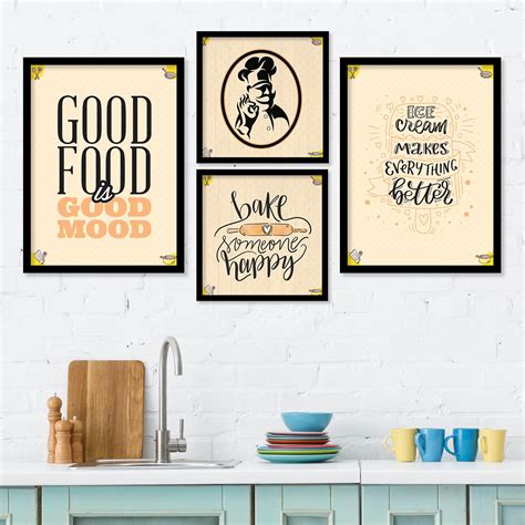 ARTELLY Food Quotes Wall Frames Restaurant Posters for Wall - Kitchen ...