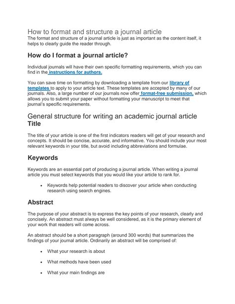 Image result for Journal Article Format