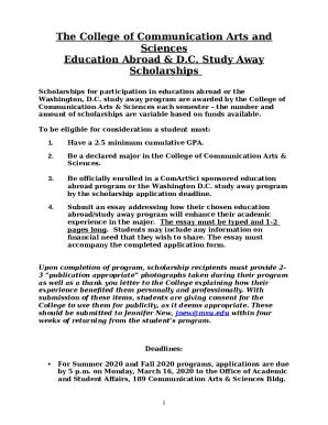 College of Communication Arts and Sciences Doc Template | pdfFiller