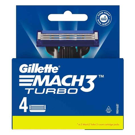 Buy Gillette Mach3 Turbo Cartridge 4S - Apollo Pharmacy.