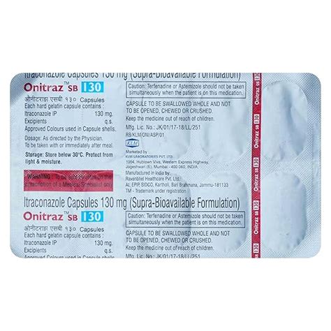 Onitraz SB 130 - Strip of 10 Capsules : Amazon.in: Health & Personal Care
