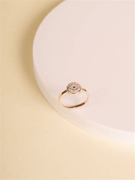 Zircon Studded Evil Eye Ring – Silverline Jewellery