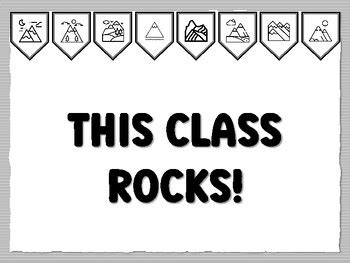 THIS CLASS ROCKS! Mountains Bulletin Board Kit worksheet by Swati Sharma