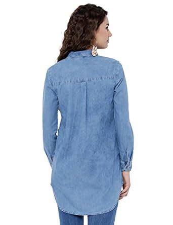 Tokyo Talkies Women's Tunic Top (TTTN000295_Light Blue_X-Lage) : Amazon ...