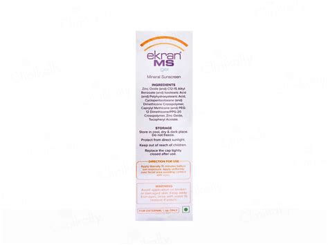 Buy Ekran MS Mineral Sunscreen Gel SPF 50 PA+++ Online at Best Price ...