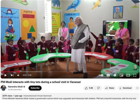 2023 video of PM Modi visiting school in Varanasi falsely shared as ...