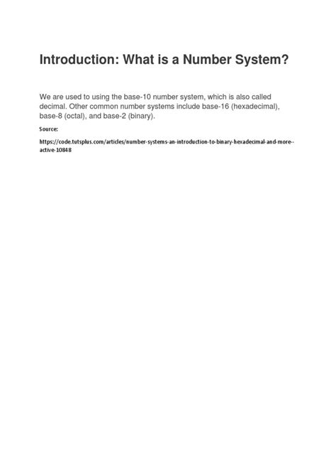 Number System Introduction 的图像结果