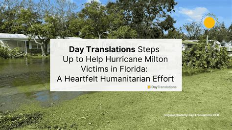 Hurricane Milton Victims Aided by Day Translations - Day Translations Blog