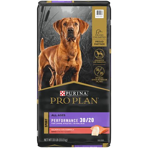 Purina Pro Plan Performance 30/20 Dry Dog Food Salmon Cod, 33 lb Bag ...