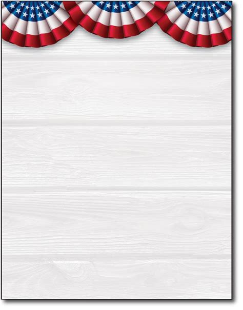 Patriotic Banners American Stationery Paper - 80 Sheets - Perfect for ...
