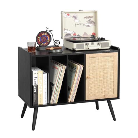 Buy Finnhomy Record Player Stand with Power Charging Station, Record ...