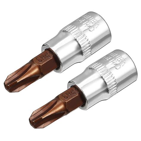 uxcell 2 Pcs 1/4 Inch Drive x PH3 Phillips Bit Socket, Standard Metric ...