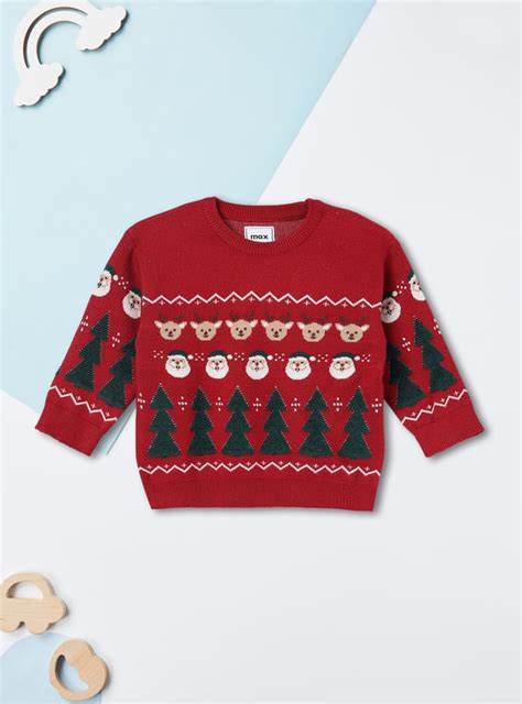 Buy Boys Santa Claus Knit Sweater Online at just Rs. 699.0 ...