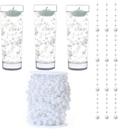 Buy Artificial Floating Pearls for Centerpieces, 98FT Vase Fillers ...