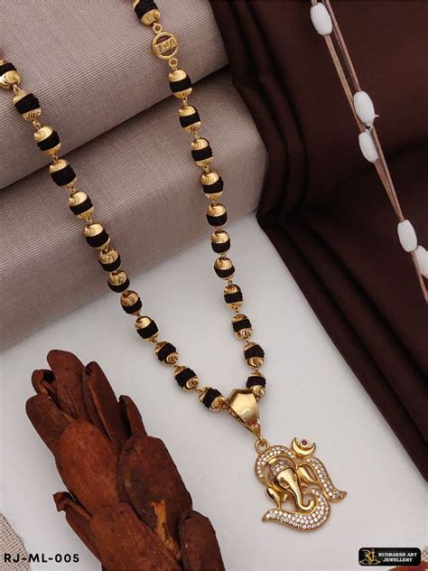 Mala With Ganeshji Pendant For Men ML-005 – Rudraksh Art Jewellery