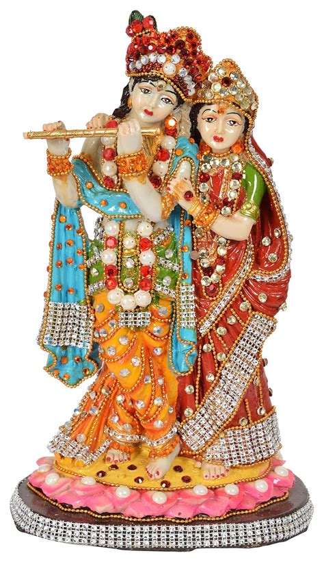 Buy Shree Ji Creations Polyresin Radha Krishan Couple Idols (36 cm x 18 ...