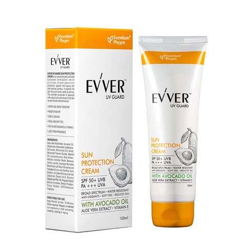 EVVER UV Guard Sunscreen SPF 50 Pa+++ | With Avocado Oil, Aloe Vera ...