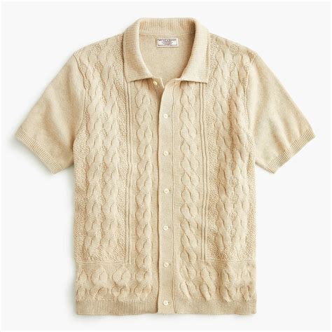 Lyst - J.Crew Wallace & Barnes Cotton Cable-knit Short-sleeve Polo ...