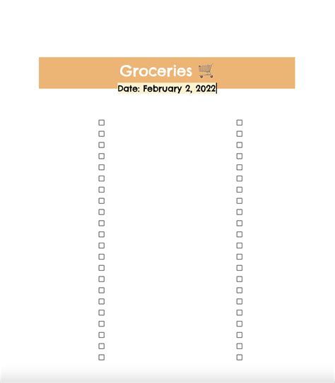 Cute List Template Google Docs
