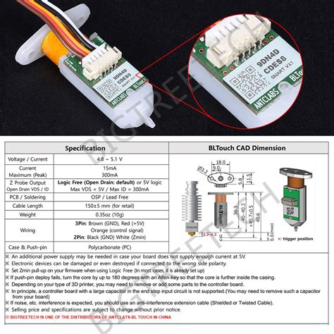 Buy BIGTREETECH BLTouch V3.1 Auto Bed Leveling Sensor Kit Included BL ...