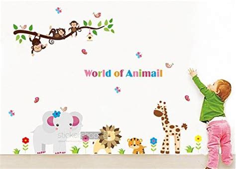 Buy StickerShopee cartoon Animals - Wall Decals Online at Low Prices in ...