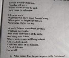 I dream a world where manNo other will scornWhere love will bless the ...